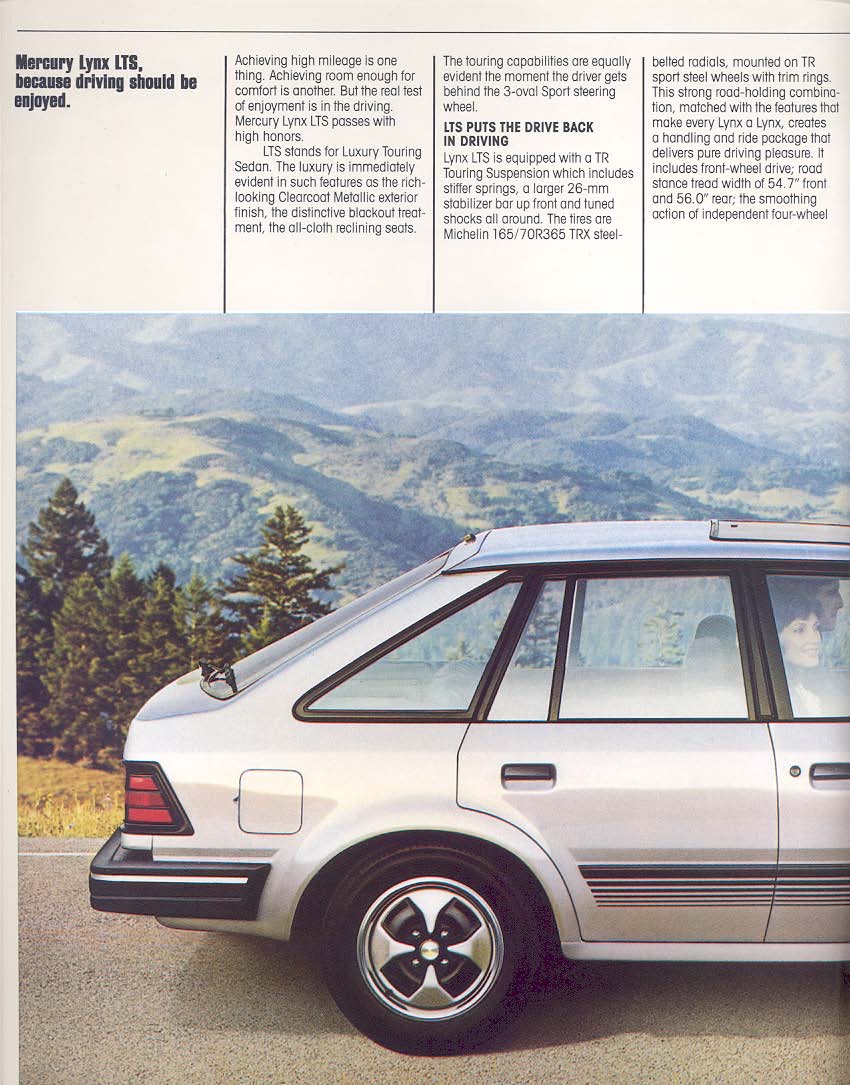 1984 Mercury Lynx Brochure Page 4